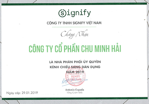 Chứng nhận - Công Ty CP Chu Minh Hải - sieuthidenled.com